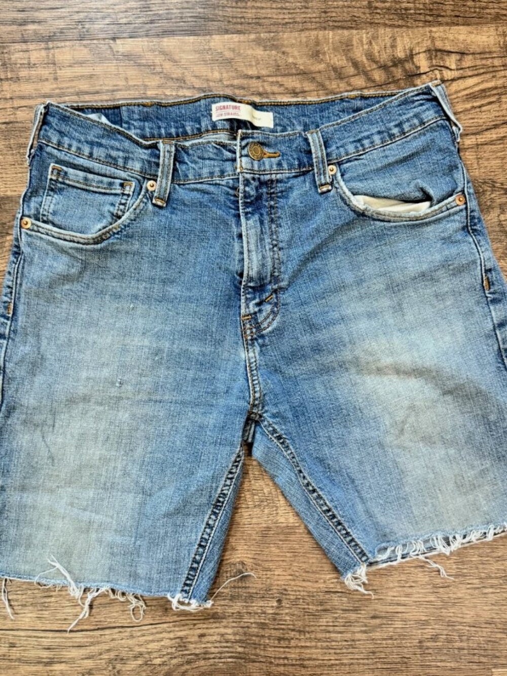 Levi's Strauss Signature Bootcut Bermuda Jeans Denim Women's W32 L34